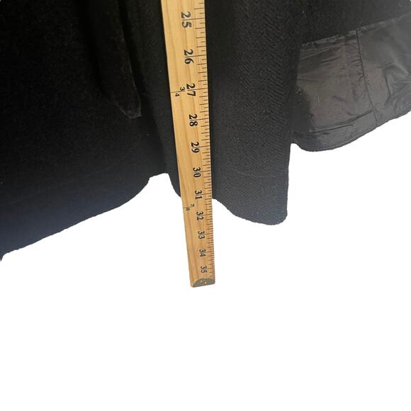 Anthropologie Hazel Women's Size Large Black Wool Blend Double Breasted Pea Coat - Picture 9 of 11